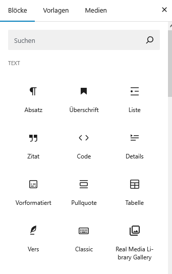 Verschiedene Blöcke